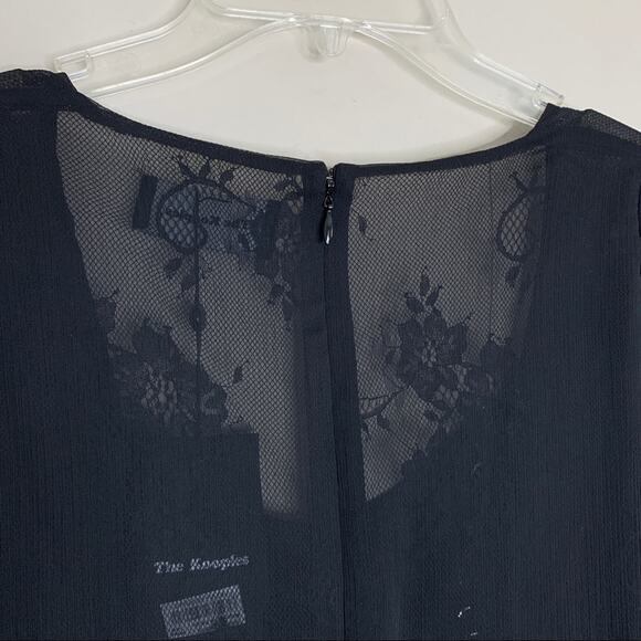 NEW The Kooples Chiffon Lace Up Mini Dress (Sz XXS) Fit-And-Flare Black - Picture 11 of 14